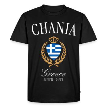 Couronne des armoiries de La Canée Grèce – Souvenir de voyage - T-shirt Premium bio Homme - noir - Devant - Nico (187cm)
