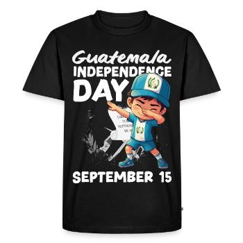Guatemala Flag T-Shirt Pride & Home Chapín - Men's Premium Organic T-Shirt - black - Front - Nico (187cm)