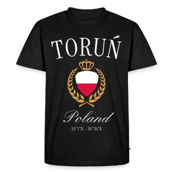 Couronne des armoiries de Toruń Pologne – Souvenir de voyage - T-shirt Premium bio Homme - noir - Devant - Nico (187cm)