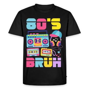 Retour rétro au design vintage des années 80 - T-shirt Premium bio Homme - noir - Devant - Nico (187cm)