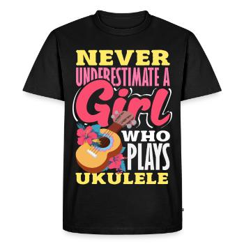 Funny Ukulele Designs and Sayings - Men's Premium Organic T-Shirt - black - Front - Nico (187cm)