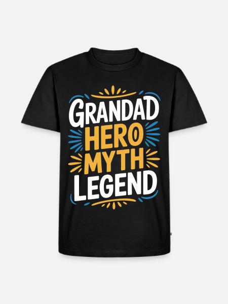 Großvater-Helden-Mythos-Legende - Männer Premium Bio T-Shirt - Schwarz