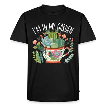 Succulents Funny Saying - Men's Premium Organic T-Shirt - black - Front - Nico (187cm)