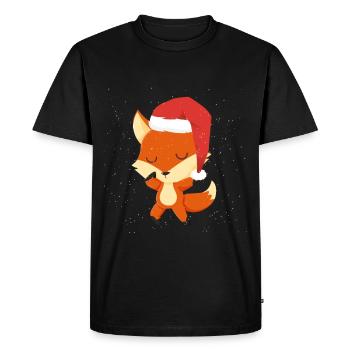 Dabbing fox Christmas Nikolaus fox - Men's Premium Organic T-Shirt - black - Front - Nico (187cm)