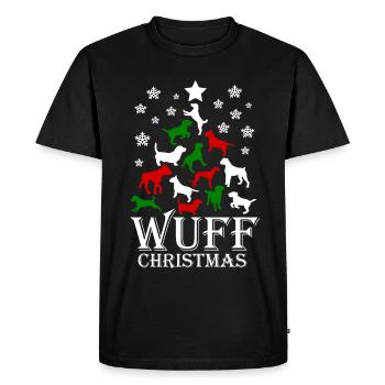 Chiens Noël « Wuff Christmas » Ugly XMas - T-shirt Premium bio Homme - noir - Devant - Nico (187cm)