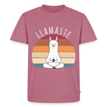 Llamaste Vintage Alpaka Retro Lama Yoga Meditation - Männer Premium Bio T-Shirt - Mauve - Vorne - Nico (187cm)