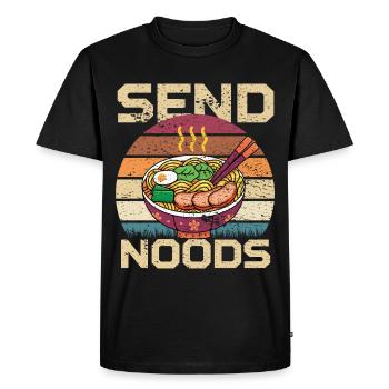 Send Noods Vintage Ramen Retro Japan Food - T-shirt Premium bio Homme - noir - Devant - Nico (187cm)