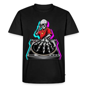 Techno DJ Skeleton Rave Party Festival gift - Men's Premium Organic T-Shirt - black - Front - Nico (187cm)