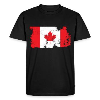 Drapeau de feuille d'érable Canada Canada - T-shirt Premium bio Homme - noir - Devant - Nico (187cm)