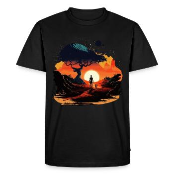 Hors de ce monde - T-shirt Premium bio Homme - noir - Devant - Nico (187cm)