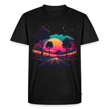80s Summer Vibe - Men's Premium Organic T-Shirt - black - Front - Nico (187cm)