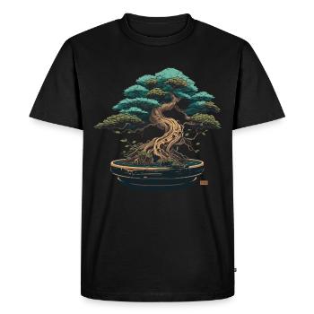 Bonsai Beauty - Men's Premium Organic T-Shirt - black - Front - Nico (187cm)