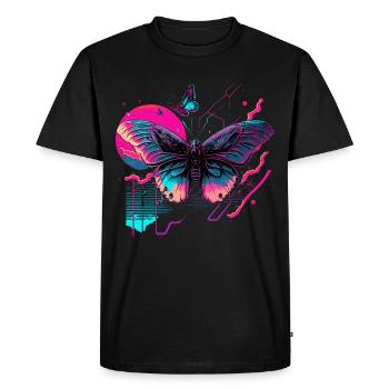 Dreams of Neon Butterfly - Men's Premium Organic T-Shirt - black - Front - Nico (187cm)