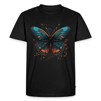 Butterfly Colors - Men's Premium Organic T-Shirt - black - Front - Nico (187cm)