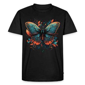 Vivacious Butterfly - Men's Premium Organic T-Shirt - black - Front - Nico (187cm)