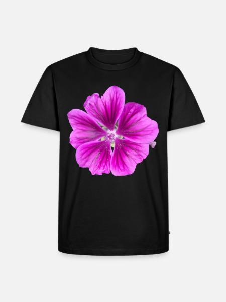 "Wilde Malve" - Männer Premium Bio T-Shirt - Schwarz