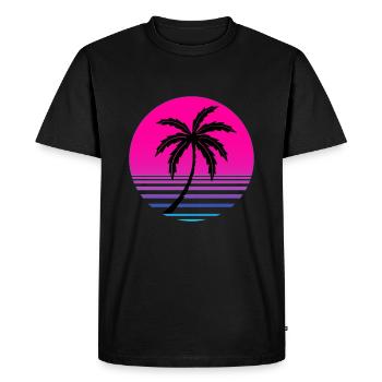 Idée cadeau t-shirt vintage années 80 rétro été - T-shirt Premium bio Homme - noir - Devant - Nico (187cm)