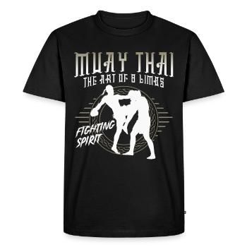 Cadeau de combat Muay Thai Fighting Spirit - T-shirt Premium bio Homme - noir - Devant - Nico (187cm)