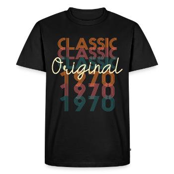 Cadeau d'anniversaire original des années 1970 - T-shirt Premium bio Homme - noir - Devant - Nico (187cm)