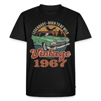 Vintage rétro 1967 anniversaire 1967 - T-shirt Premium bio Homme - noir - Devant - Nico (187cm)