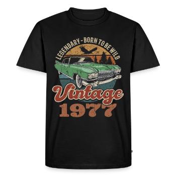 Vintage retro 1977 birthday 1977 - Men's Premium Organic T-Shirt - black - Front - Nico (187cm)