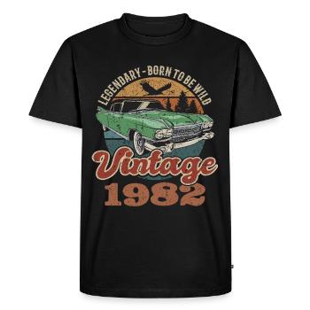 Vintage retro 1982 birthday 1982 - Men's Premium Organic T-Shirt - black - Front - Nico (187cm)