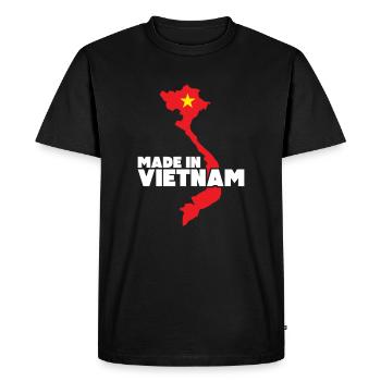 Vietnam Made in Tshirt Né mon drapeau de football de pays - T-shirt Premium bio Homme - noir - Devant - Nico (187cm)