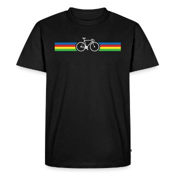 Vélo cadeau vélo roue anniversaire roue - T-shirt Premium bio Homme - noir - Devant - Nico (187cm)
