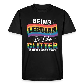 Fierté lesbienne LGBT cadeau arc en ciel - T-shirt Premium bio Homme - noir - Devant - Nico (187cm)