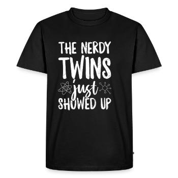 Die streberhaften Zwillinge sind gerade - Männer Premium Bio T-Shirt - Schwarz - Vorne - Nico (187cm)