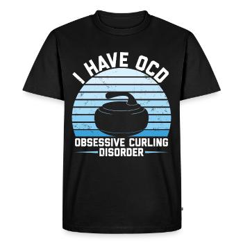 Curling - Men's Premium Organic T-Shirt - black - Front - Nico (187cm)