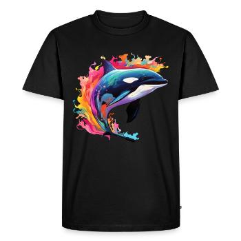 Orque orque colorée - T-shirt Premium bio Homme - noir - Devant - Nico (187cm)