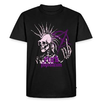 Skeleton Punk Iroquois Anarchy Middle Finger Viol - Men's Premium Organic T-Shirt - black - Front - Nico (187cm)