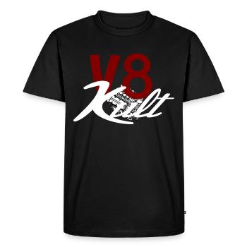 Culte du moteur V8 - T-shirt Premium bio Homme - noir - Devant - Nico (187cm)