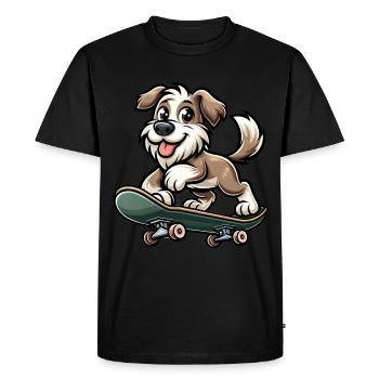 Cute Skater Dog - Men's Premium Organic T-Shirt - black - Front - Nico (187cm)