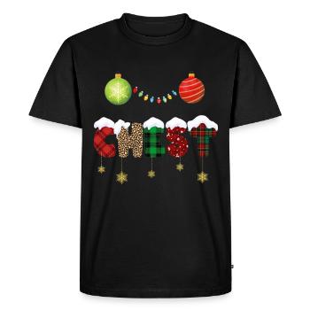 Noix Châtaignes Paire de Noël ajustée - T-shirt Premium bio Homme - noir - Devant - Nico (187cm)