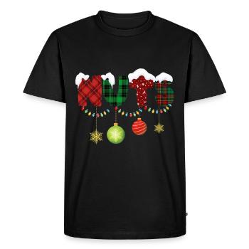 Noix Châtaignes Paire de Noël ajustée - T-shirt Premium bio Homme - noir - Devant - Nico (187cm)