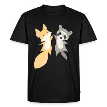 Raton laveur renard doux animaux doux amour des animaux cadeau - T-shirt Premium bio Homme - noir - Devant - Nico (187cm)