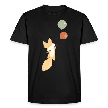 Fox balloon foxes balloon child children sweet - Men's Premium Organic T-Shirt - black - Front - Nico (187cm)