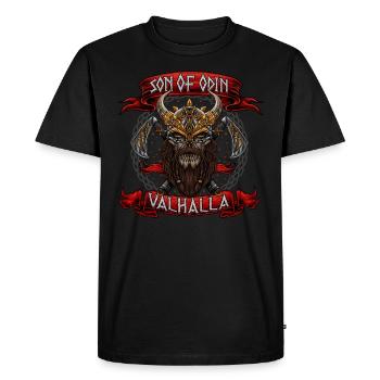 Fils d’Odin - Valhalla - Guerriers Vikings - T-shirt Premium bio Homme - noir - Devant - Nico (187cm)