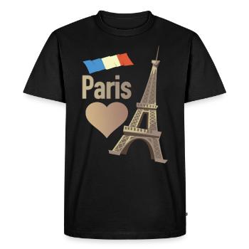 Paris - T-shirt Premium bio Homme - noir - Devant - Nico (187cm)