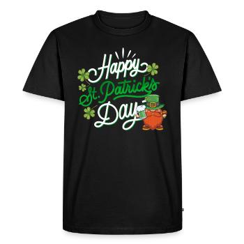 Joyeuse journée de la Saint-Patrick - T-shirt Premium bio Homme - noir - Devant - Nico (187cm)