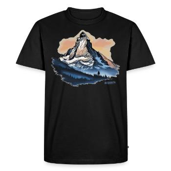 Boutique en ligne de souvenirs du Cervin - T-shirt Premium bio Homme - noir - Devant - Nico (187cm)