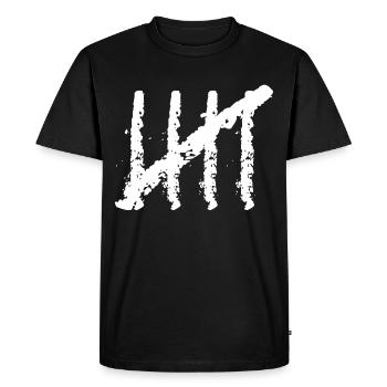 Cinq 5 nombre de craies - T-shirt Premium bio Homme - noir - Devant - Nico (187cm)