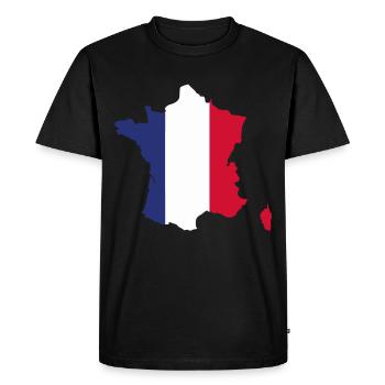France drapeau - drapeau de la France - T-shirt Premium bio Homme - noir - Devant - Nico (187cm)