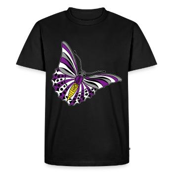 papillon asexuel non binaire labrys lesbienne - T-shirt Premium bio Homme - noir - Devant - Nico (187cm)