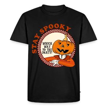 Halloween séjour effrayant tête de citrouille vintage fête - T-shirt Premium bio Homme - noir - Devant - Nico (187cm)