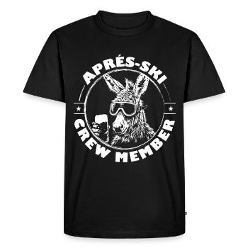 Donkey Après Ski Team Saying - Men's Premium Organic T-Shirt - black - Front - Nico (187cm)