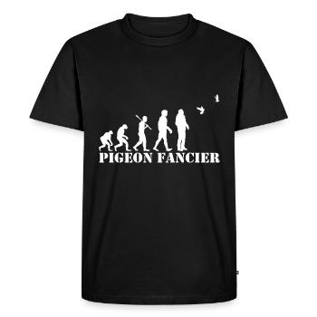 Pigeons éleveurs T Shirt Evolution - T-shirt Premium bio Homme - noir - Devant - Nico (187cm)