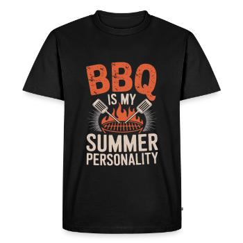 Le barbecue est ma personnalité estivale - T-shirt Premium bio Homme - noir - Devant - Nico (187cm)
